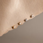 Baby Venus Flatback Studs Silver 18K Gold Plated