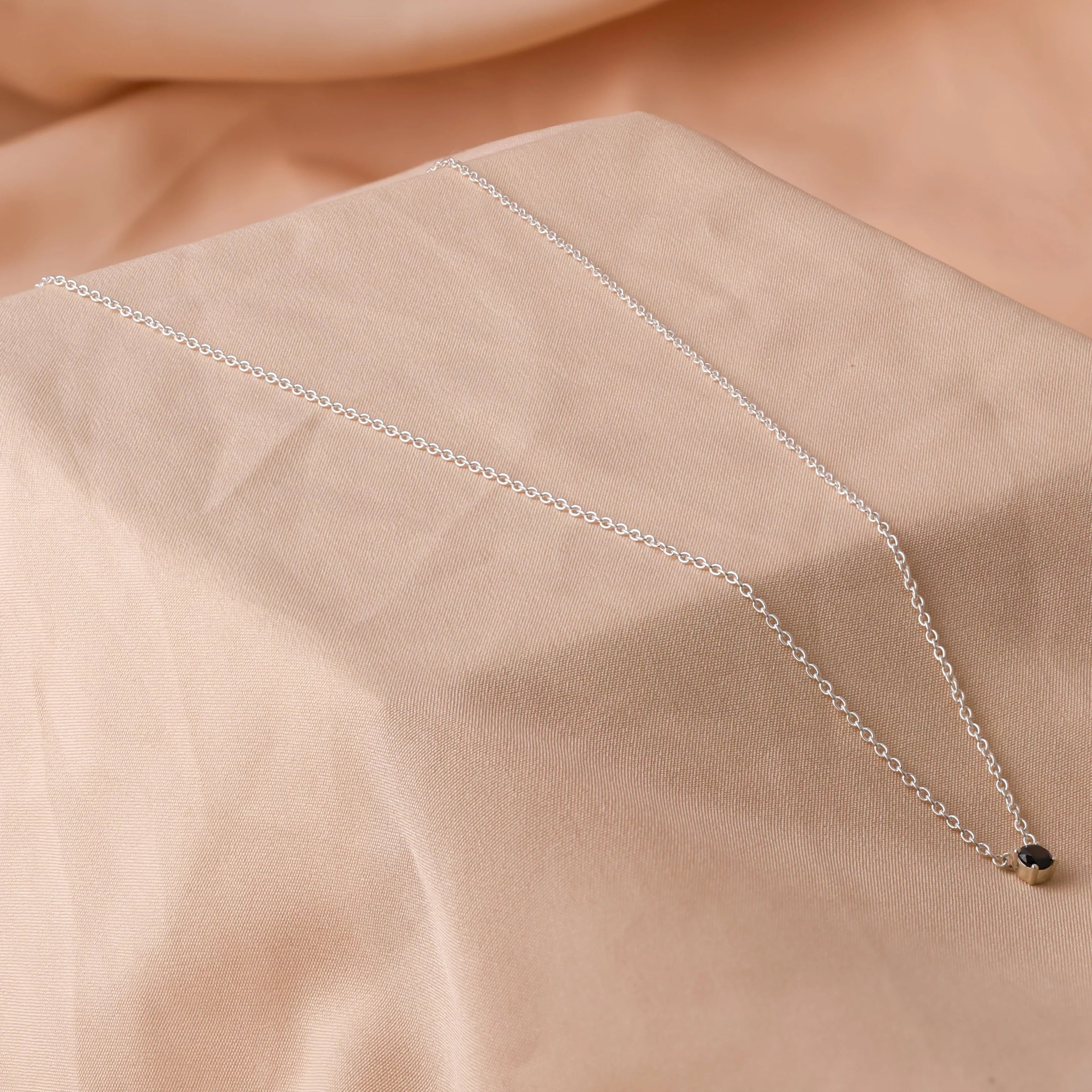 Onyx Dainty Diamond Necklace