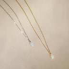 Tabitha Opal Drop Necklace Silver 18K Gold Plated