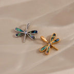 Marquise Dragonfly Charm Silver 18K Gold Plated