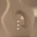 Pearl Cascade Necklace Silver 18K Gold Plated