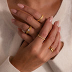 Organic Fingerprint Band Silver 18K Gold Plated