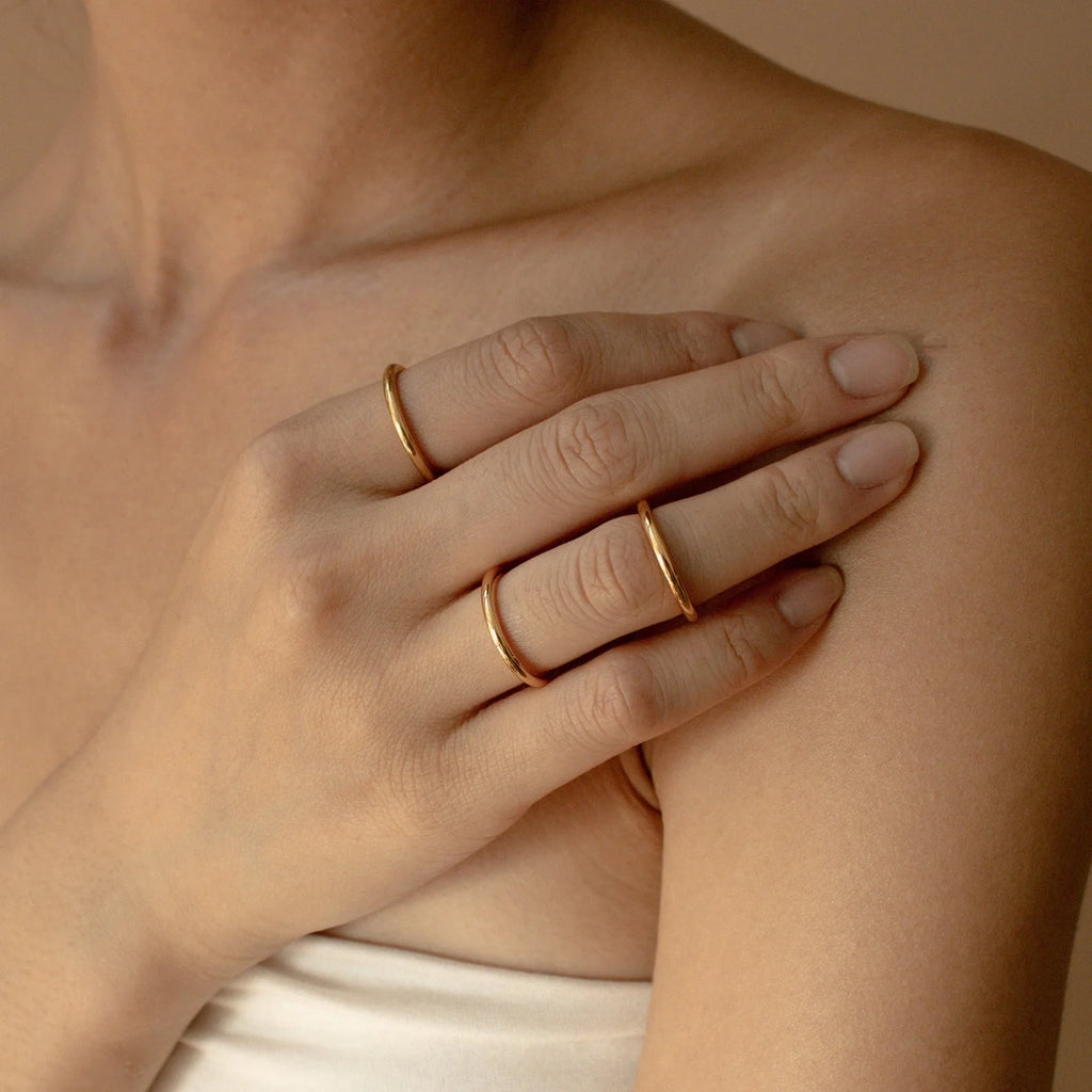 Minimal Stacking Ring Silver 18K Gold Plated