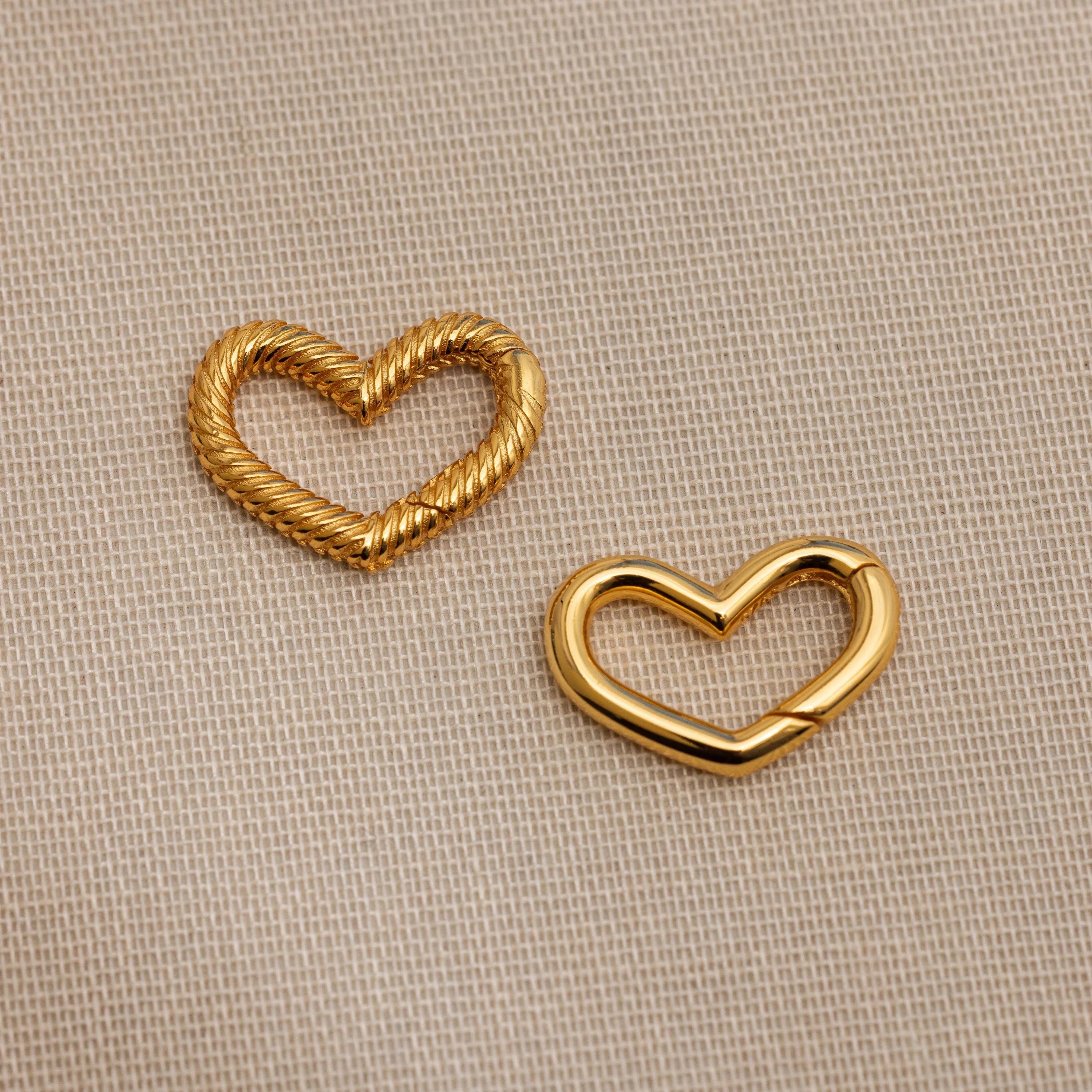 Heart Carabiner Set Silver 18K Gold Plated