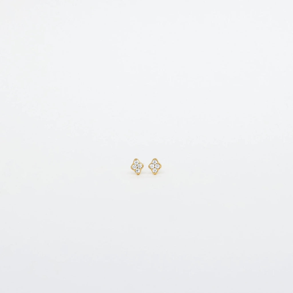 Geometric Diamond Studs Silver 18K Gold Plated