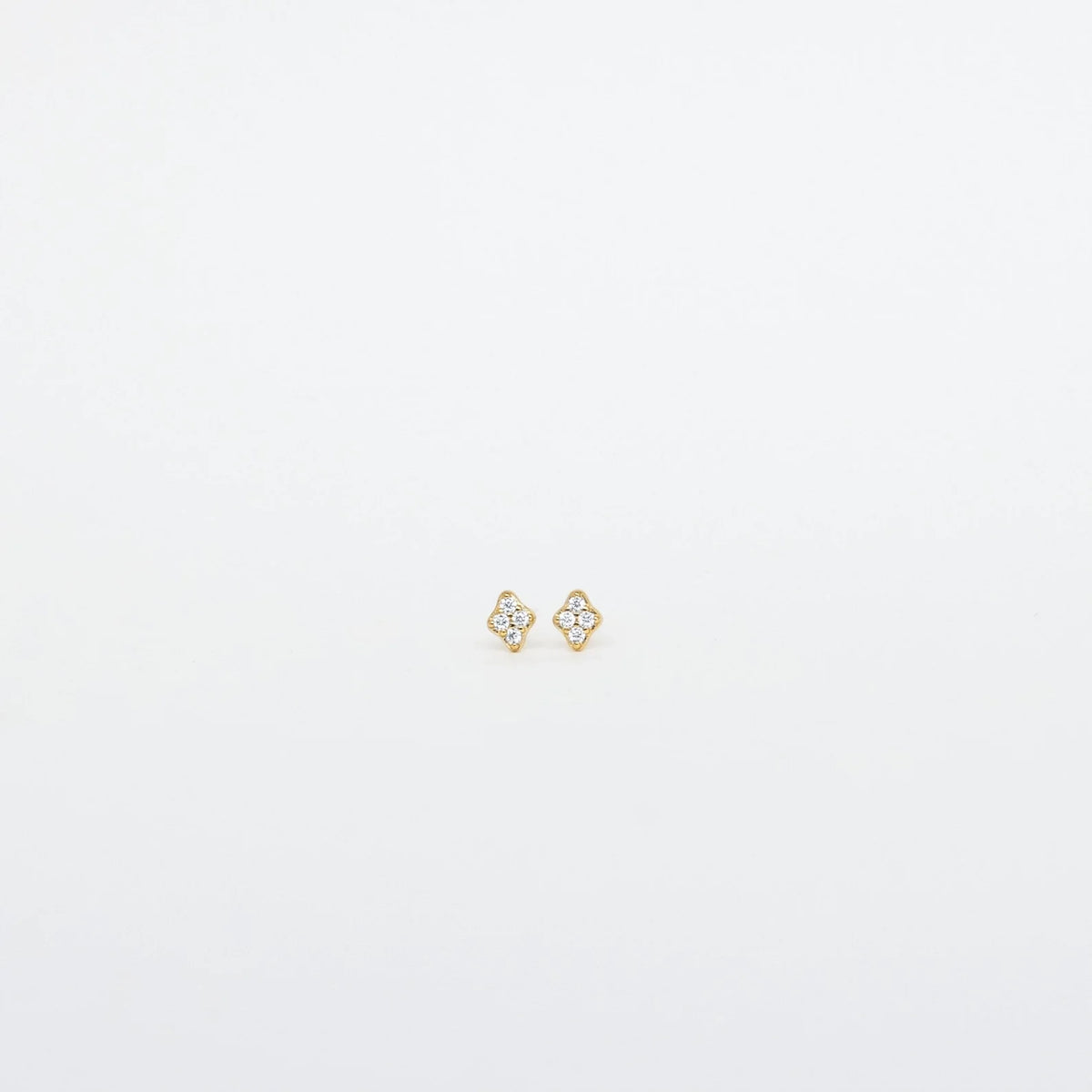 Geometric Diamond Studs Silver 18K Gold Plated