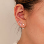Diamond Earrings Set Silver 18K Gold Plated
