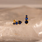 Sapphire Ombre Flatback Studs Silver 18K Gold Plated