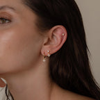Diamond Flower Flat Back Studs Silver 18K Gold Plated