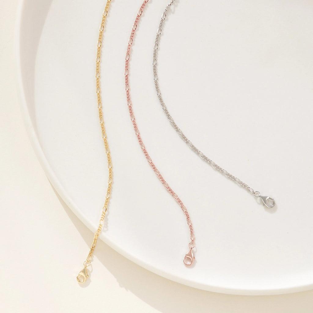 Figaro Bracelet Silver 18K Gold Plated