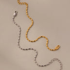 Oval Beaded Bracelet Silver 18K Gold Plated