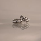 Beaded Chunky Hoops Silver 18K Gold Plated