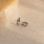 Pearl Diamond Cluster Huggies Silver 18K Gold Plated