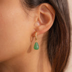 Twisted Jade Hoops Silver 18K Gold Plated