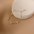 Pearl Station Bracelet Silver 18K Gold Plated