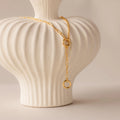 Rolo Lariat Paperclip Clasp Necklace Silver 18K Gold Plated