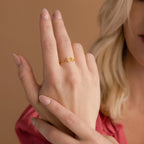 Nella Duo Initial Ring  Silver 18K Gold Plated