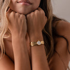 Brick Link Timepiece Silver 18K Gold Plated