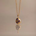 Mixed Amethyst Capsule Necklace Silver 18K Gold Plated