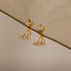 Diamond Cascade Ear Jackets Silver 18K Gold Plated