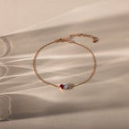 Toi et Moi Teardrop Heart Bracelet Silver 18K Gold Plated