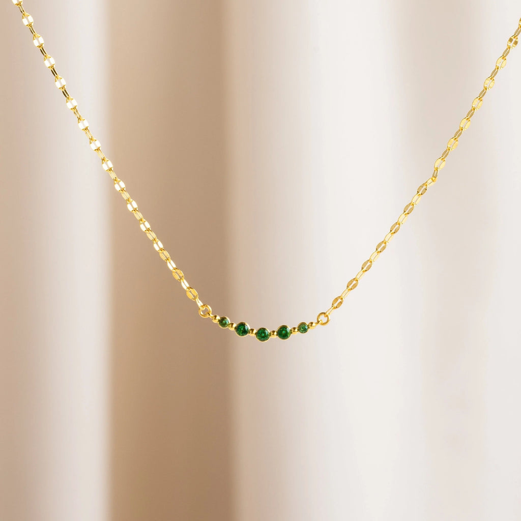 Lace Birthstone Necklace Silver 18K Gold Plated