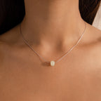 Jade Bead Necklace Silver 18K Gold Plated