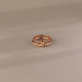 Diamond Duo Tennis Eternity Band Ring Set Silver 18K Gold Plated