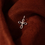 Diamond Infinity Cross Charm Silver 18K Gold Plated