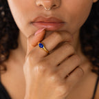 Signet Mood Rings Set Silver 18K Gold Plated
