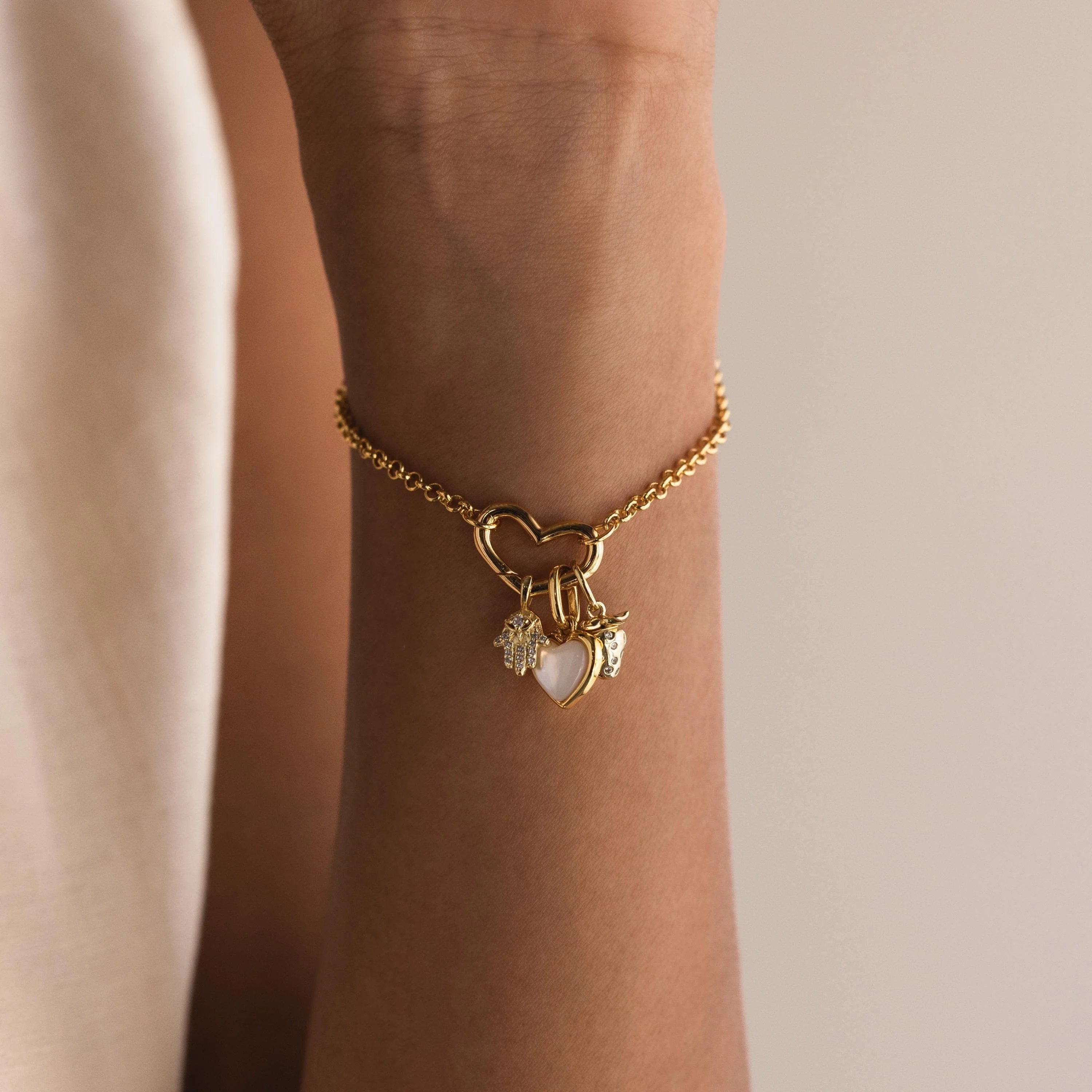 Strawberry Diamond Charm Silver 18K Gold Plated