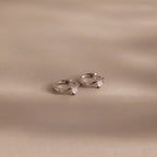 Athena Opal Huggies Silver 18K Gold Plated
