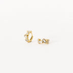 Baguette Diamond Huggies Silver 18K Gold Plated