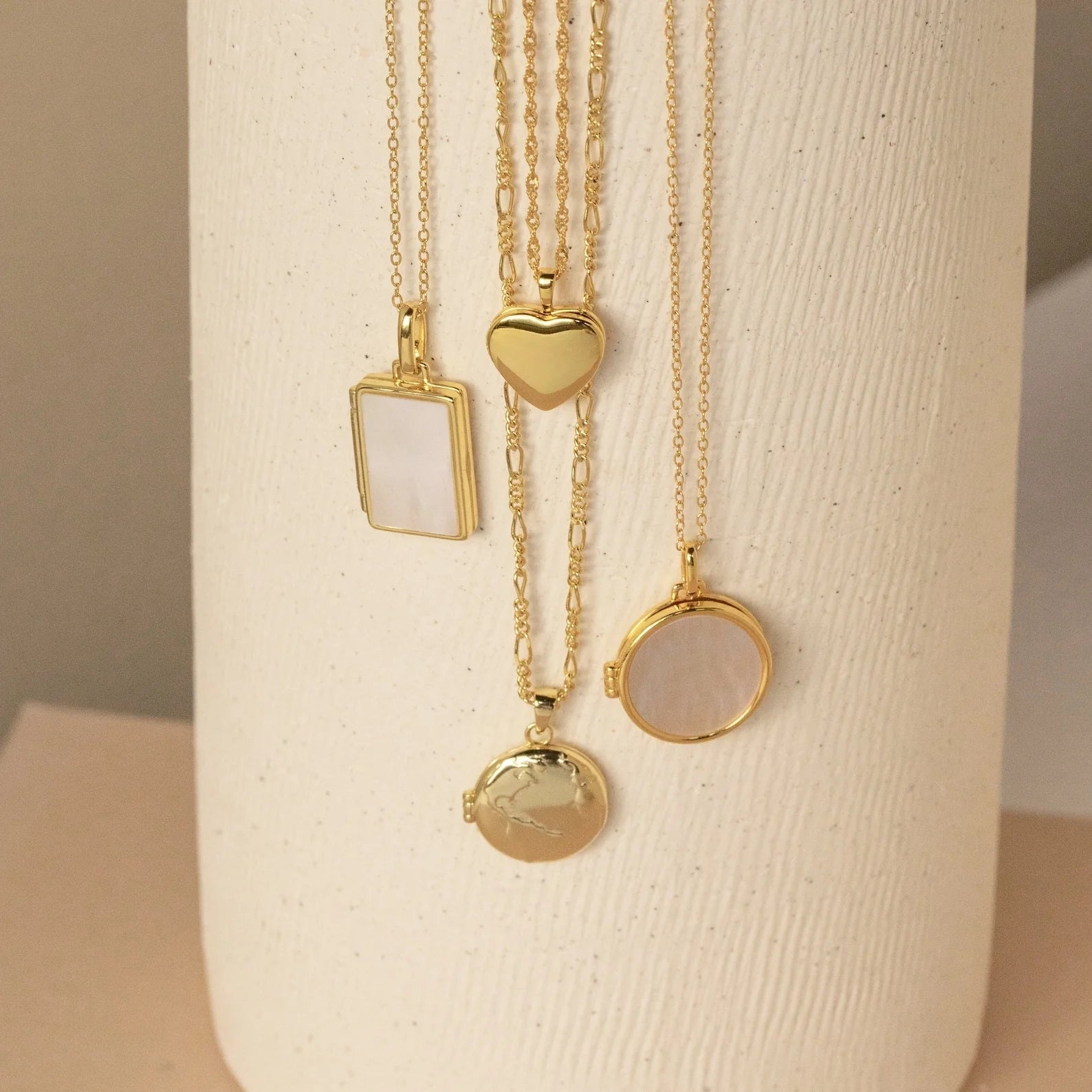 Pearl Locket Necklace Silver 18K Gold Plated