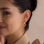 Twisted Knot Hoop Earrings Silver 18K Gold Plated