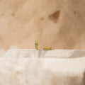 Opal Inlay Huggies Set Silver 18K Gold Plated