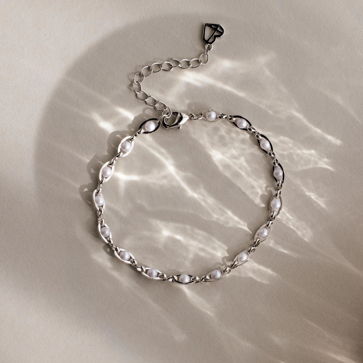 Eternity Pearl Bracelet Silver 18K Gold Plated
