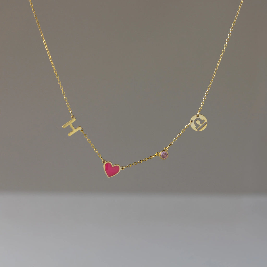 Dainty Space Charm Necklace  Silver 18K Gold Plated