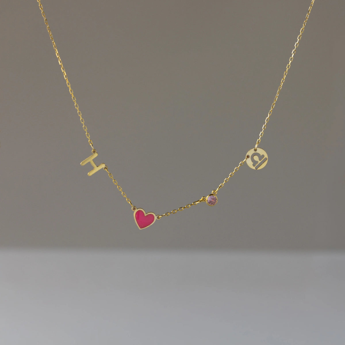 Dainty Space Charm Necklace  Silver 18K Gold Plated