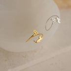 Duo Pet Initial Wrap Ring Silver 18K Gold Plated