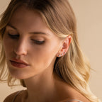 Booker Diamond Studs Set Silver 18K Gold Plated