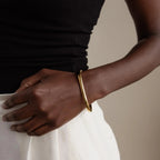 Square Bangle Silver 18K Gold Plated