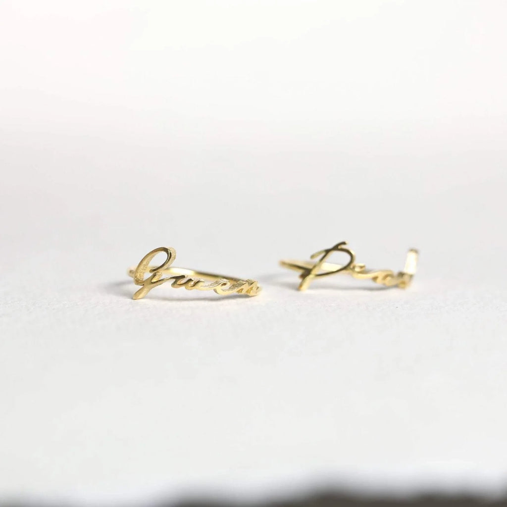 Venice Name Ring Silver 18K Gold Plated