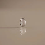 Diamonds Bold Pave Dome Spacer Charm Silver 18K Gold Plated
