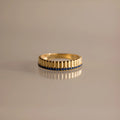 Ribbed Sapphire Stack Ring Silver 18K Gold Plated