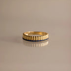 Ribbed Sapphire Stack Ring Silver 18K Gold Plated
