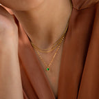 Tiny Jade Heart Necklace Silver 18K Gold Plated