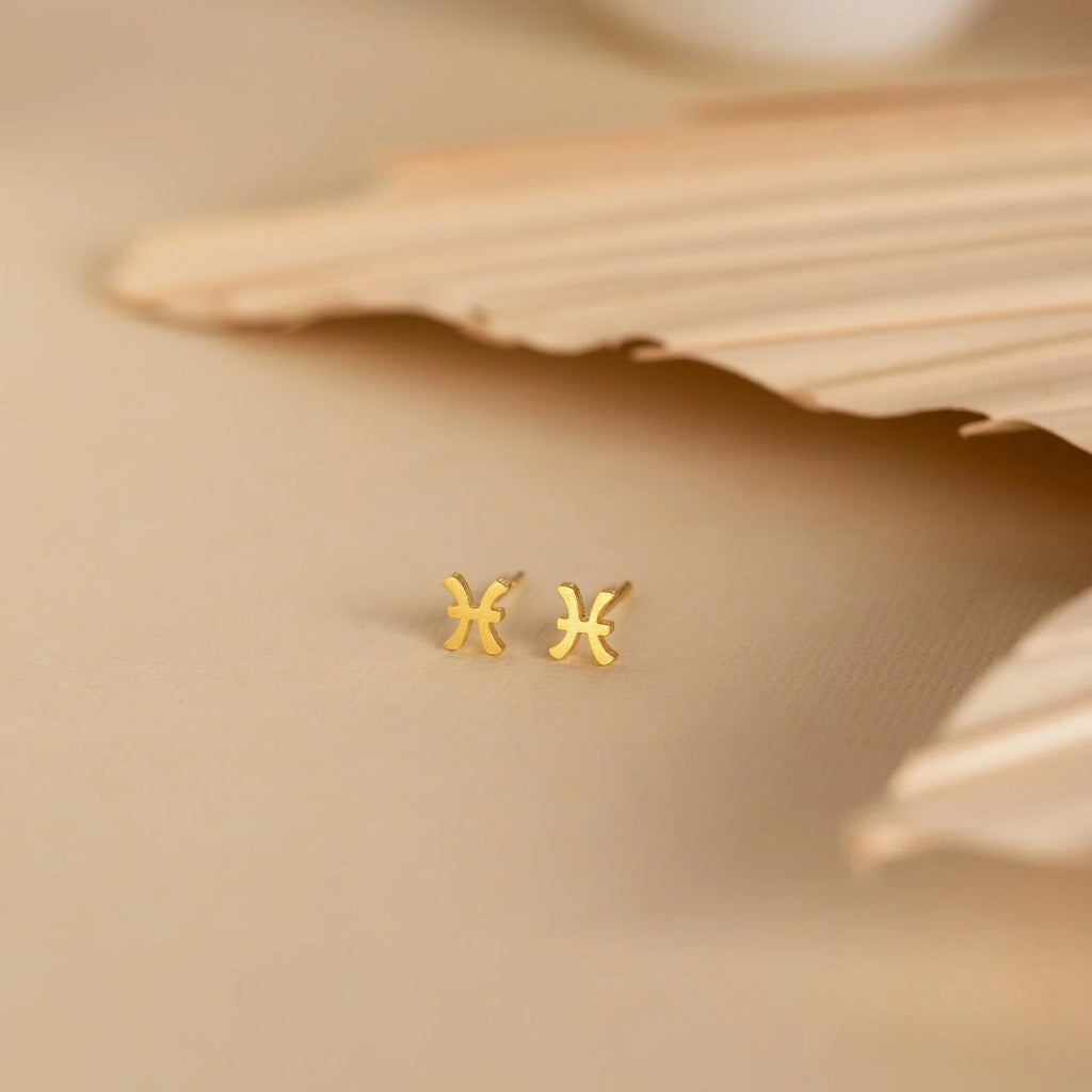Tiny Zodiac Studs Silver 18K Gold Plated