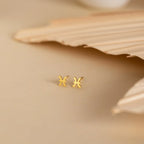 Tiny Zodiac Studs Silver 18K Gold Plated