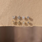 Diamond Assortment Flat Back Set Silver 18K Gold Plated